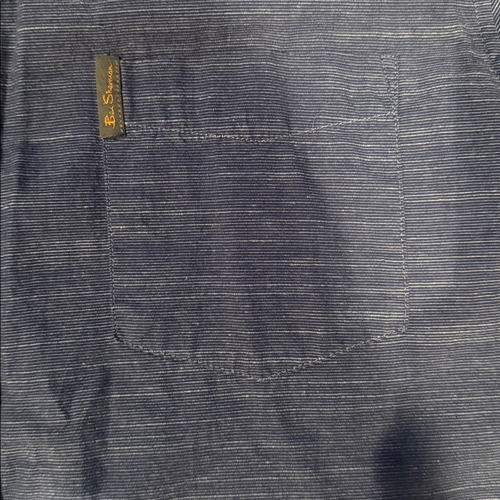 Ben Sherman Navy Striped Short Sleeve Shirt - Picture 2 of 6